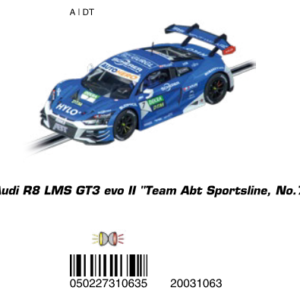 Carrera Digital Audi R8 LMS GT3 Evo II Team ABT Sportline #7