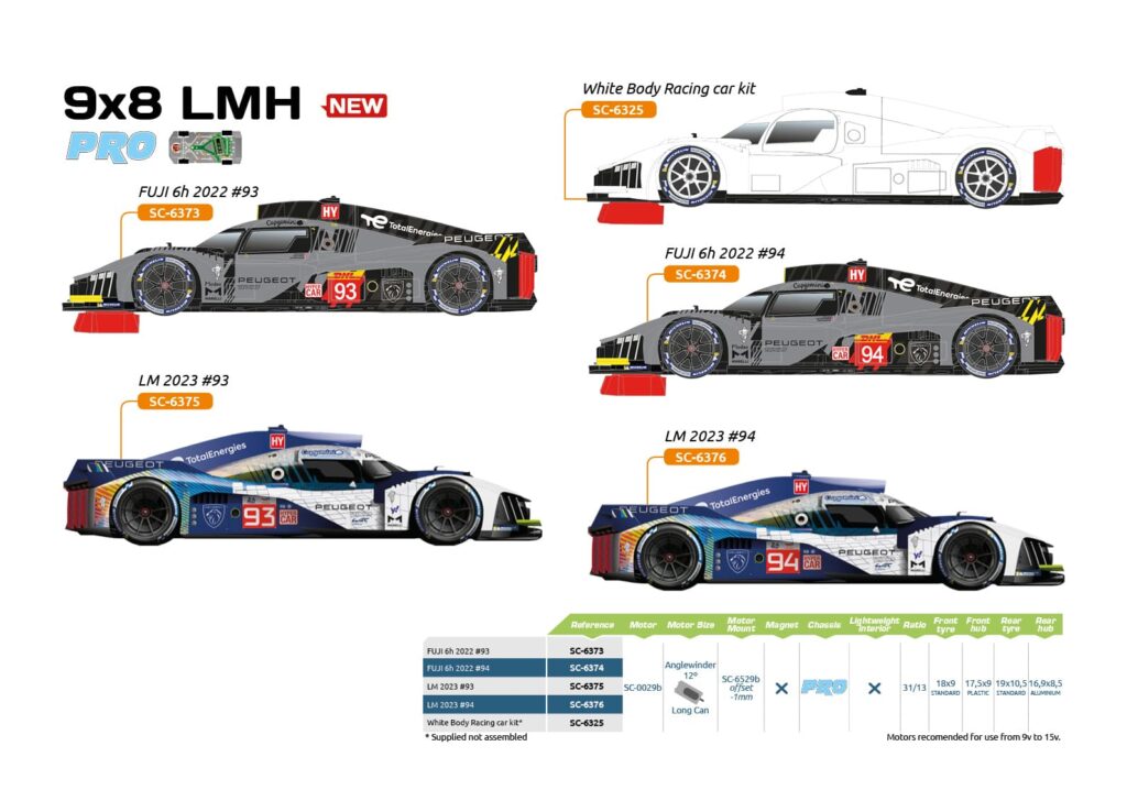 Pre- Sale Scaleauto Peugeot P.9x8 LMH Hypercar White racing KIT RT4 PRO