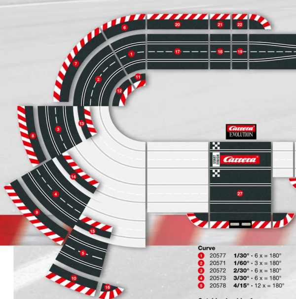 USED - Carrera Straight Straight 13.58 inches - 345mm Add on Track Pcs Straights